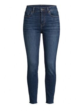 MAURICES Straight Leg Button Fly Fray Hem Denim Jeans, Women’s size 8, Blue